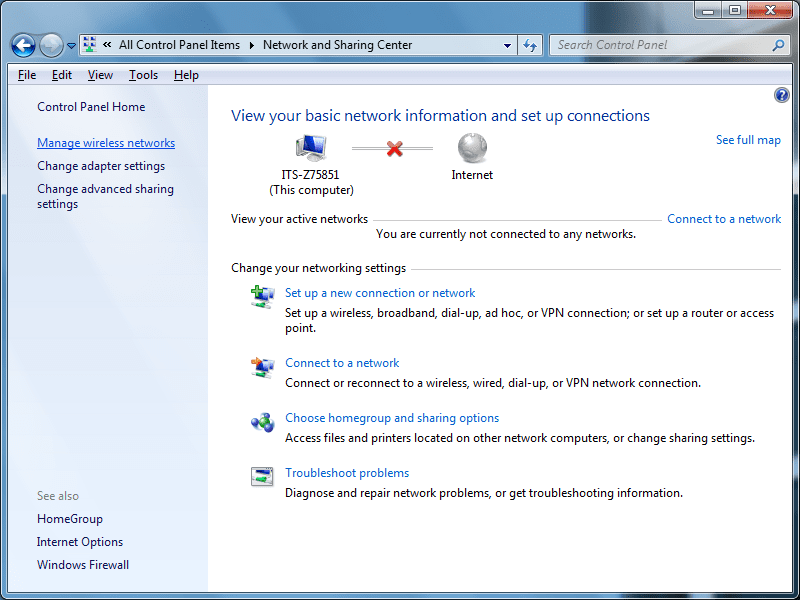 wireless setup utility search box in windows 10