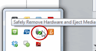 Safety remove hardware icon for windows 7.