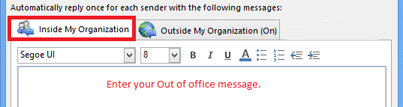 Web page snippets out of office activation