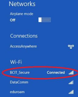 Windows 8 BCIT_secure connected network.