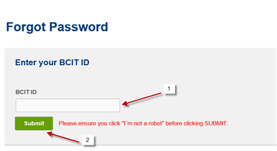 Enter your BCIT id window.