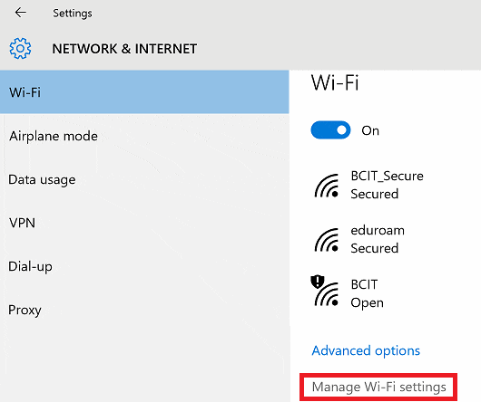 Connecting To Eduroam Wireless With Windows 10 Bcit 6449