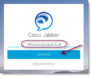 Screen shot for Cisco Jabber install on Adroid devices