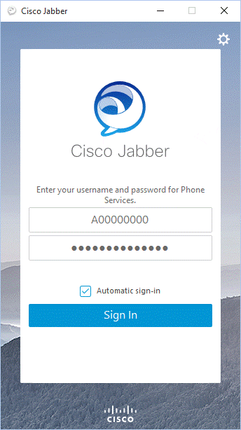 Screen shot for Cisco Jabber install for Windows
