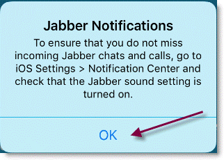 Screen shot Cisco Jabber install on iPhone iPads