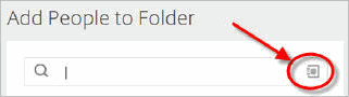 Add people to folder field.