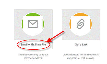 Email with Sharefile button.