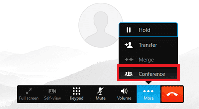 Screen shot of setting up a conference call