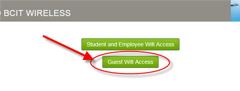 Web page snippet guest wifi access.