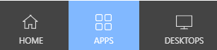 Web page snippet of apps button.