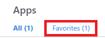 Web page snippet of apps favorites button.
