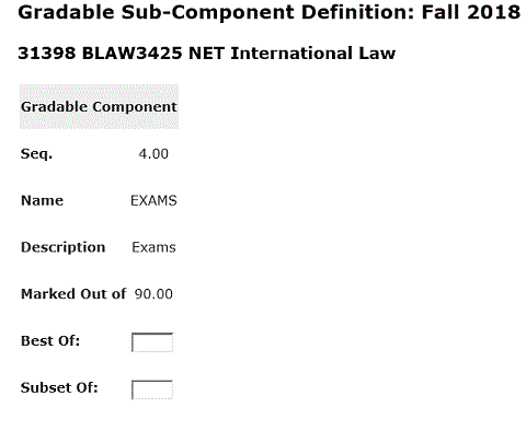 web page snippet for training in Banner Gradebook