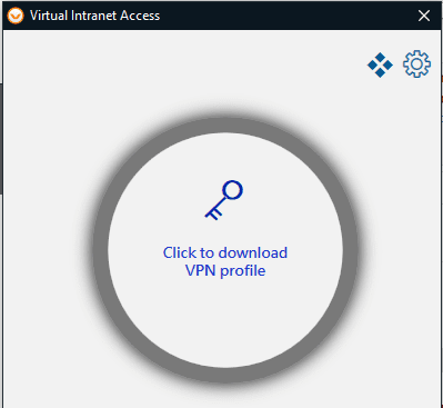 Screen shot of click to download VPN profile window.