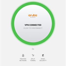 Web page snippet of aruba vpn connected.