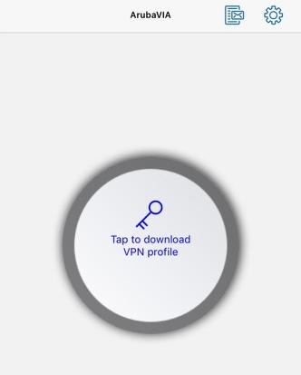 Screen shot of ios aruba via tap to download vpn profile button.