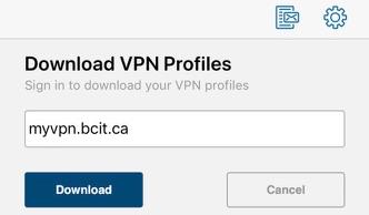 Screen shot of ios download vpn profiles field.