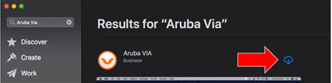 Screen shot results for aruba via.