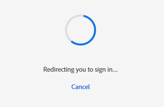 Redirecting to sign in window.
