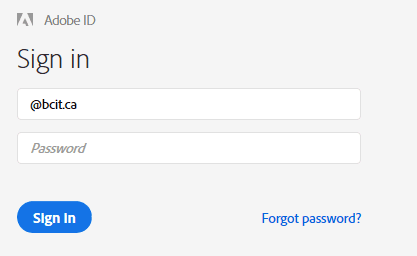 Username field @bcit.ca.