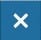 white x in blue box icon.