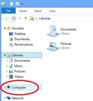 File directory showing computer folder.