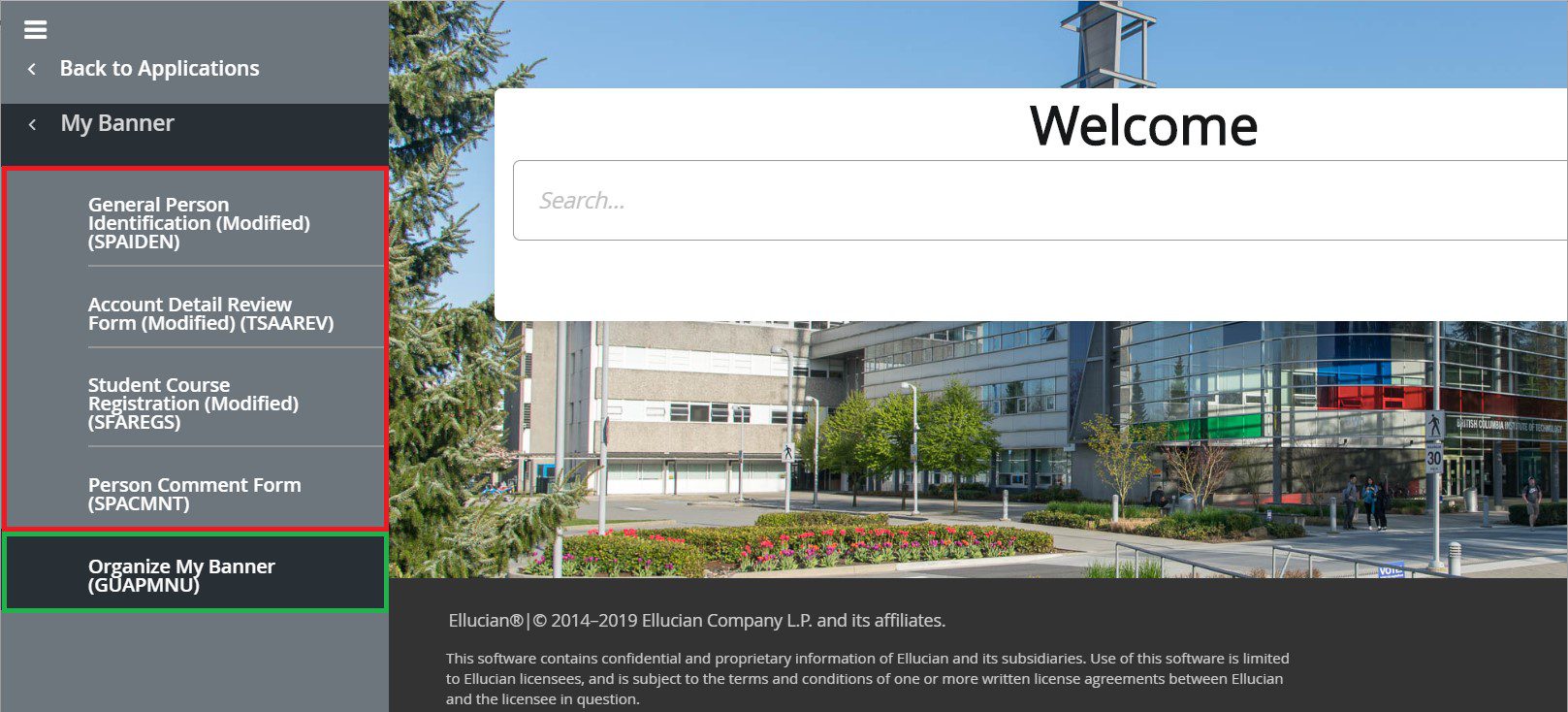 Creating Banner 9 Personal Menu BCIT