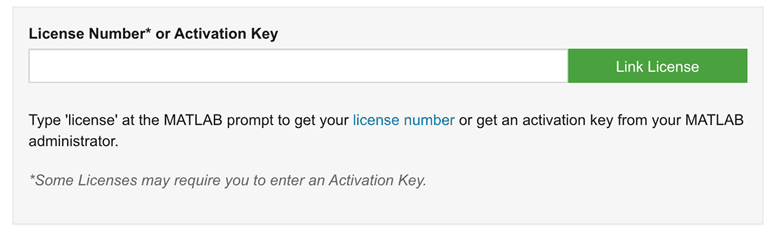 Registration key for mathworks