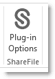 Greyed out ShareFile Plug-in options button