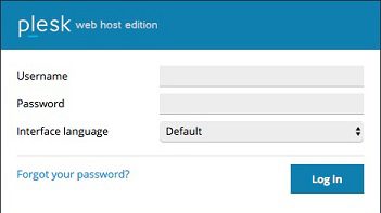Login page for Plesk