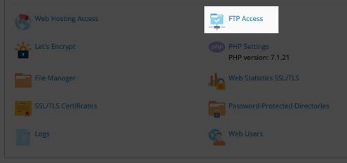 ftp accounts in Plesk