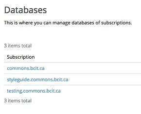 Associating a domain and your database screen shot