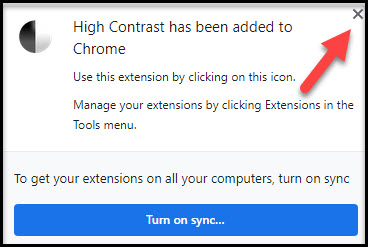 Screenshot high contrast added to Chrome