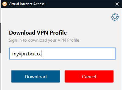 download vpn profile window with myvpn.bcit.ca in the text field