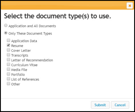 Screenshot PeopleAdmin Download Applications as PDF message window