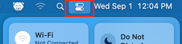 menu bar on the instructor station showing the control centre icon marked by a red rectangle
