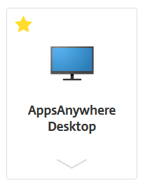 AppsAnywhere Desktop tile in Workspace marked by a monitor-shaped icon