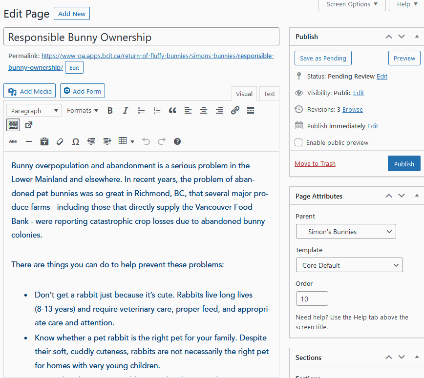 animated gif screen capture of going to the Browse revisions page, clicking the compare any 2 versions checkbox, then selecting first and last versions to compare