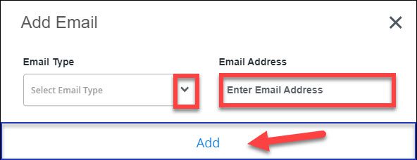 Screenshot Employee Dashboard Add Email