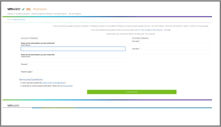 Screenshot Software VMware registration image 1