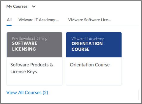 Screenshot Software VMware Step 6 Software Products and License Keys button