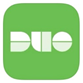 Duo logo, a green rounded square with stylized white letters spelling DUO