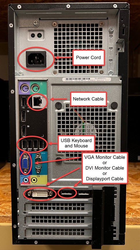 Screenshot of Computer Back Panel diagram