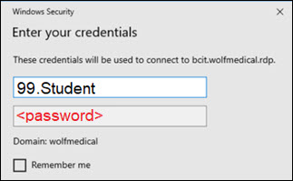Screenshot AppsAnywhere Windows Security password entry