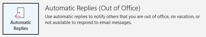 Automatic Replies button on the Account Information page in Outlook