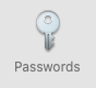 Passwords icon in the shape of a round metal key