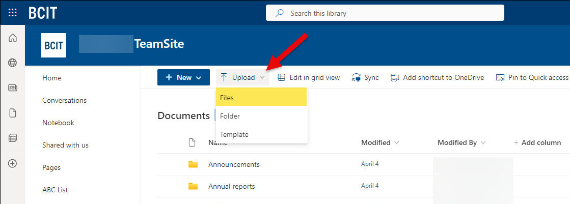 SharePoint Document Library Upload files