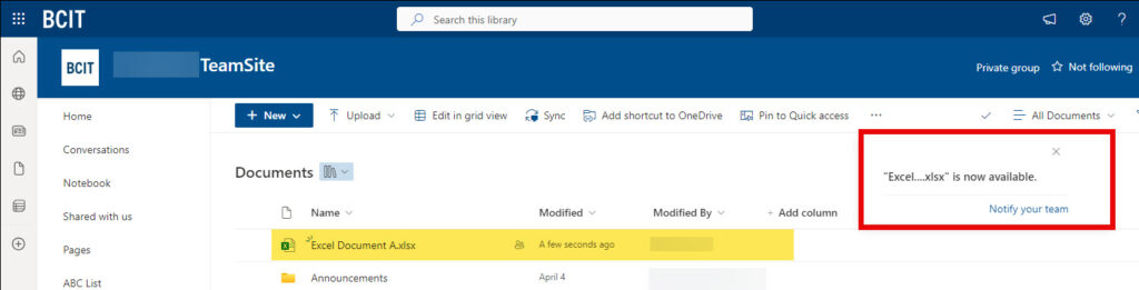 SharePoint Document Library Upload File confirmation