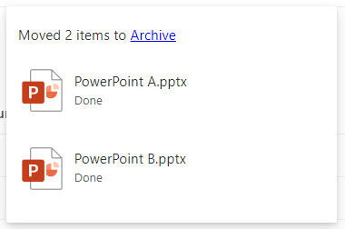 SharePoint Team Site moving files and confirmation of it moving to new library