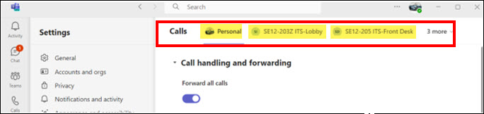 Screenshot Teams Phone setting up Voicemail and selecting your Personal voicemail