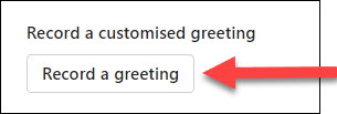 Screenshot MS Teams Phone Record a greeting button